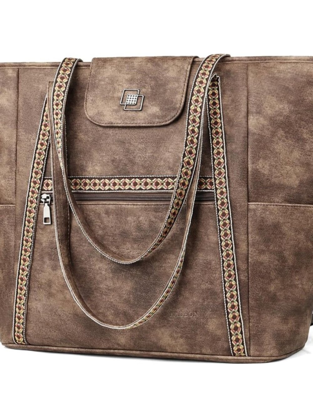 Large Laptop Tote Bag for Women Designer Leather Laptop Bag, 15.6in